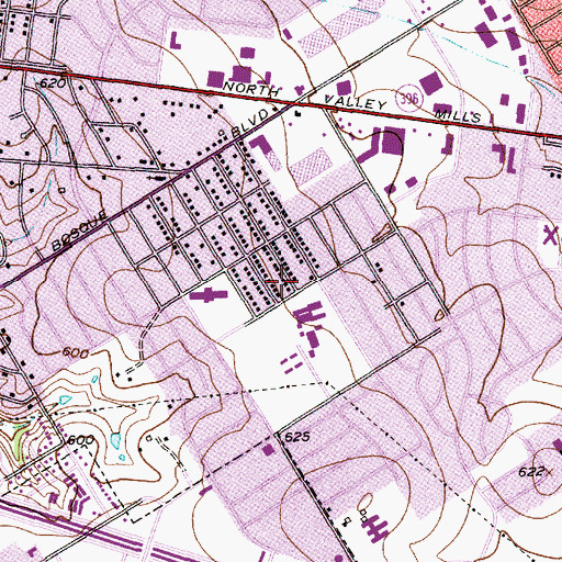 Topographic Map of Tennyson Middle School, TX