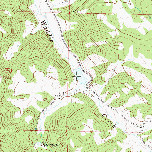 Topographic Map of Waddle Creek Reservoir, CO