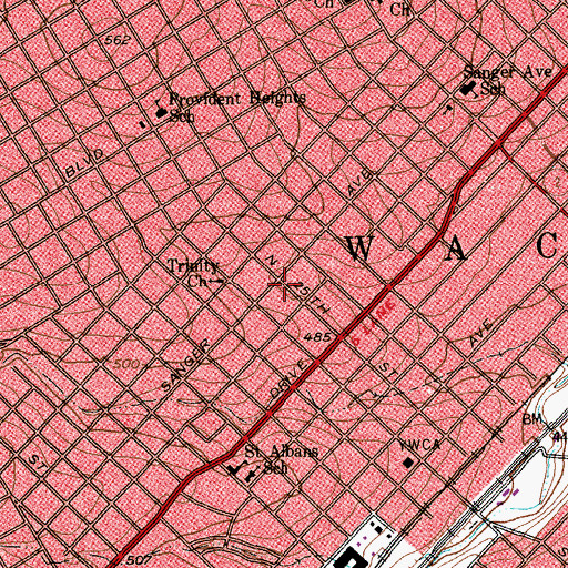 Topographic Map of Waco Charter School, TX