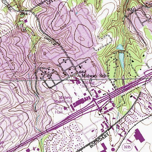 Topographic Map of Woodway Elementary School, TX