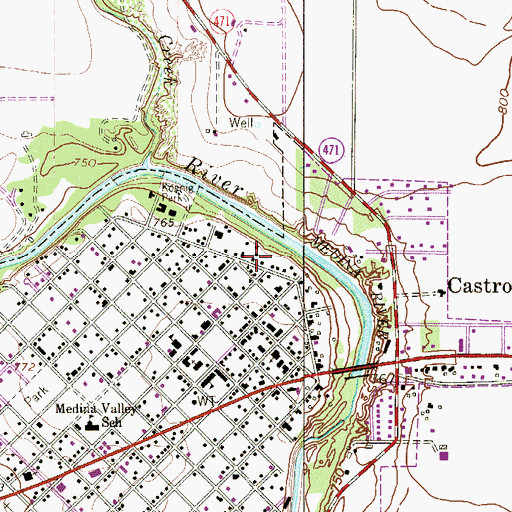 Topographic Map of Medina Valley Elementary School, TX