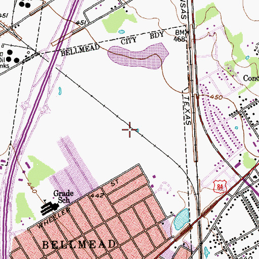 Topographic Map of H P Miles Middle School, TX