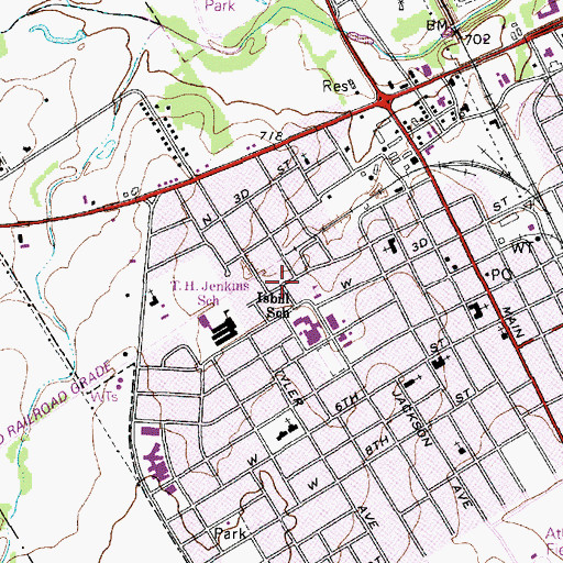Topographic Map of Isbill Junior High School, TX
