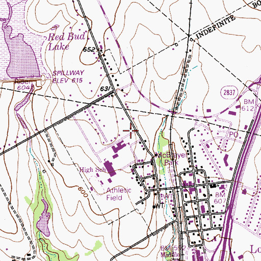 Topographic Map of Lorena Elementary School, TX