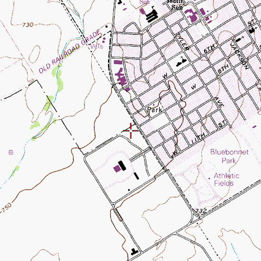 Topographic Map of McGregor Prep High School, TX