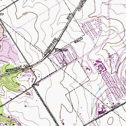 Topographic Map of Midway Intermediate School, TX