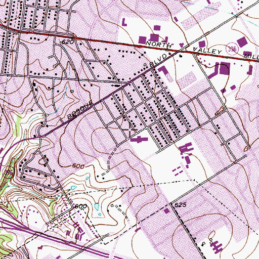 Topographic Map of Parkdale Elementary School, TX