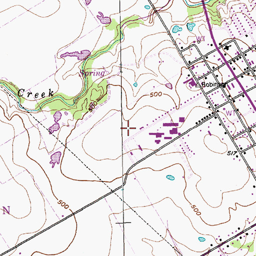 Topographic Map of Robinson High School, TX
