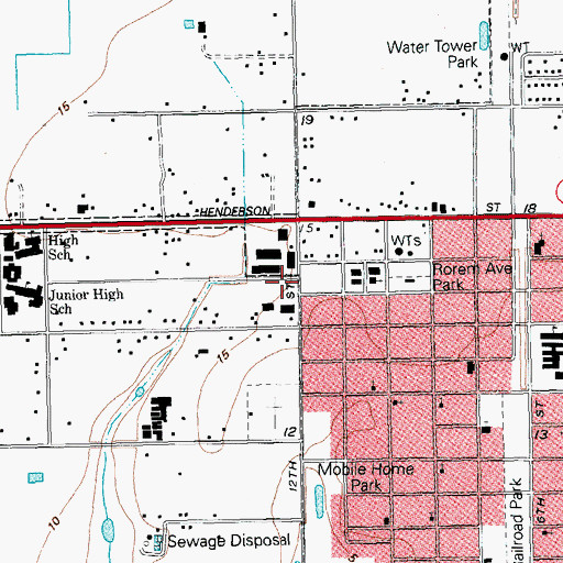 Topographic Map of Matagorda County Alternative School - Palacios, TX