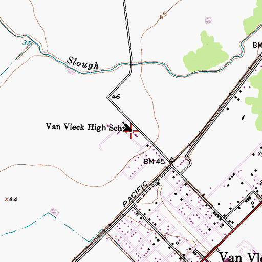 Topographic Map of O H Herman Middle School, TX