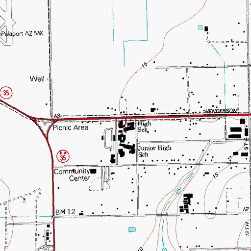 Topographic Map of Palacios Junior High School, TX