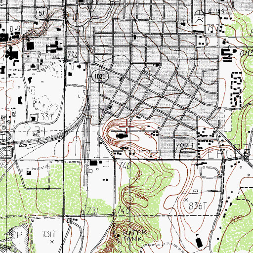 Topographic Map of Benavides Elementary School, TX
