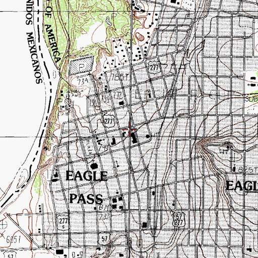Topographic Map of De Luna Education Center, TX