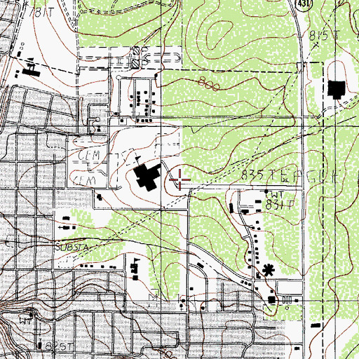 Topographic Map of Eagle Pass High School, TX