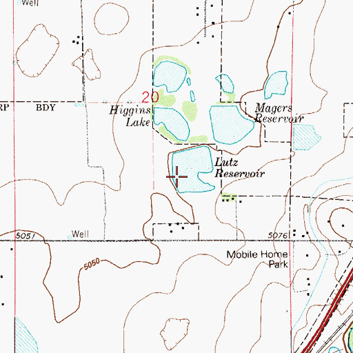 Topographic Map of Lutz Dam, CO