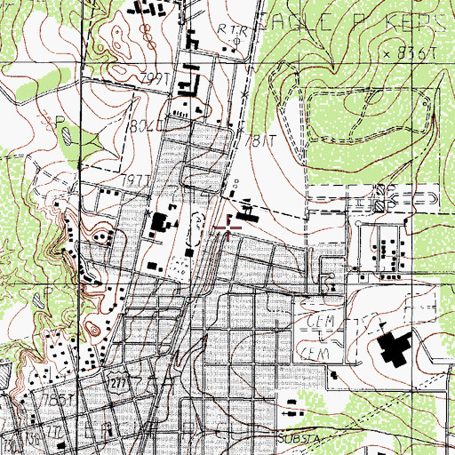 Topographic Map of Glass Elementary School, TX