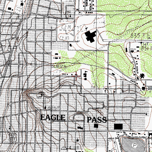 Topographic Map of Graves Elementary School, TX
