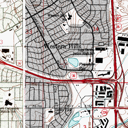 Topographic Map of Storm Reservoir, CO
