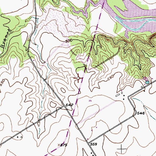 Topographic Map of China Spring High School, TX