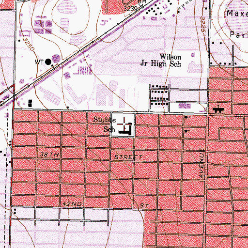 Topographic Map of Stubbs Elementary School, TX