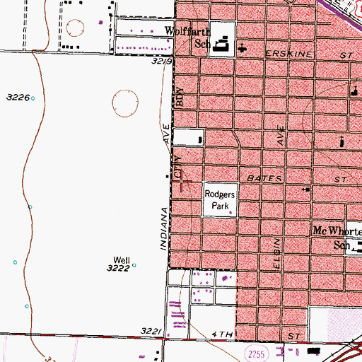 Topographic Map of Tubbs Elementary School, TX