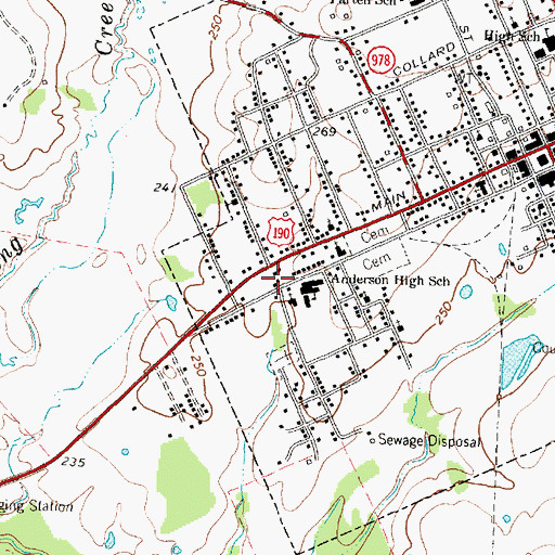 Topographic Map of Madisonville Intermediate School, TX