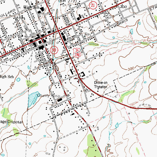 Topographic Map of Madisonville Junior High School, TX