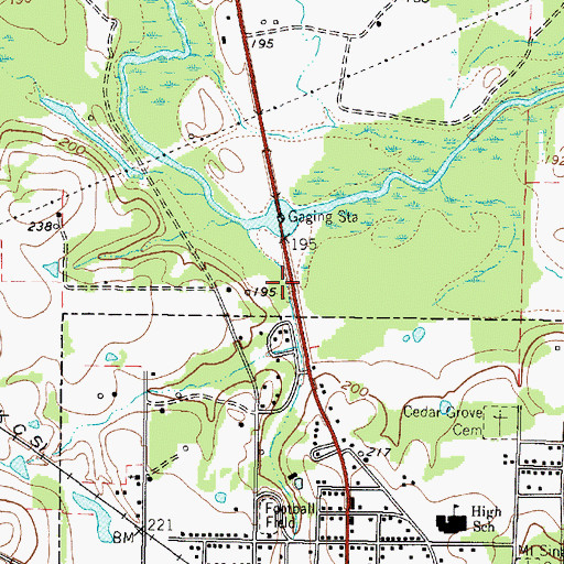 Topographic Map of Jefferson High School, TX