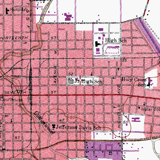 Topographic Map of John H Cherry Elementary School, TX
