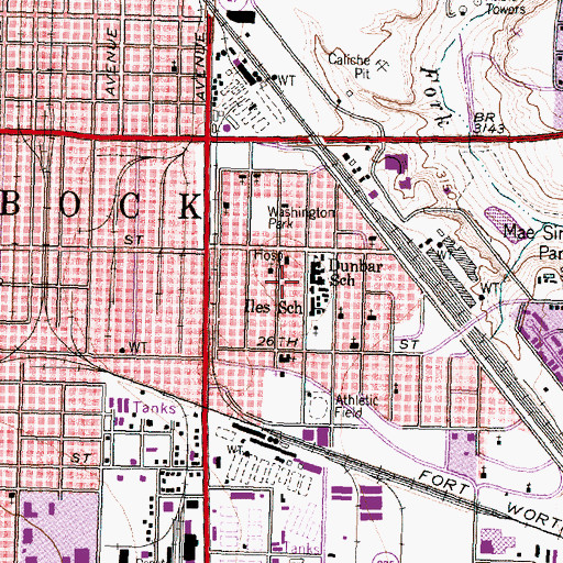 Topographic Map of Iles Elementary School, TX