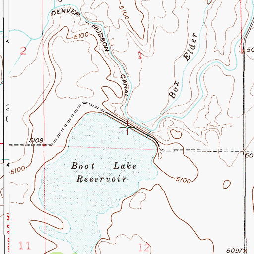 Topographic Map of Bootleg Dam, CO