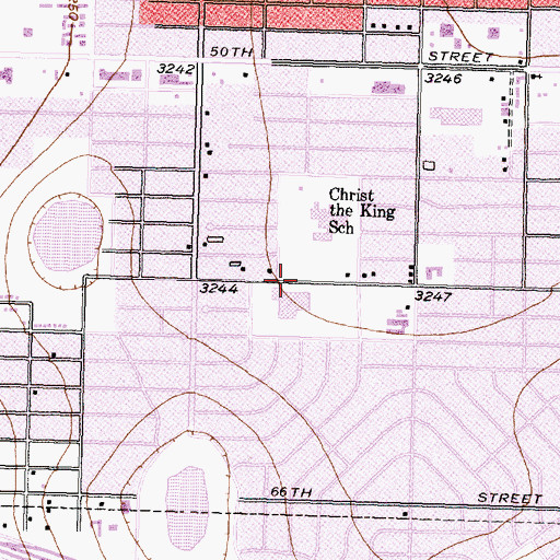 Topographic Map of Evans Junior High School, TX