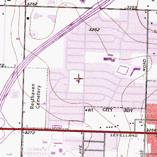Topographic Map of Hardwick Elementary School, TX
