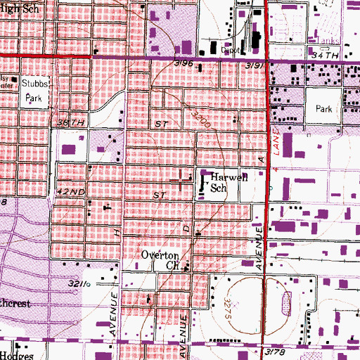 Topographic Map of Harwell Elementary School, TX
