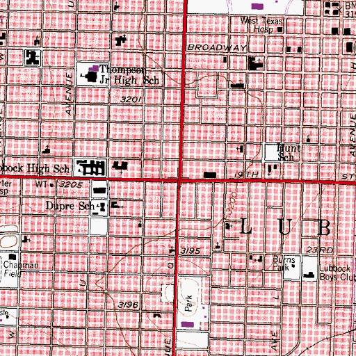 Topographic Map of Homebound Schools - Lubbock, TX