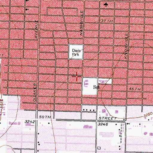 Topographic Map of Maedgen Elementary School, TX