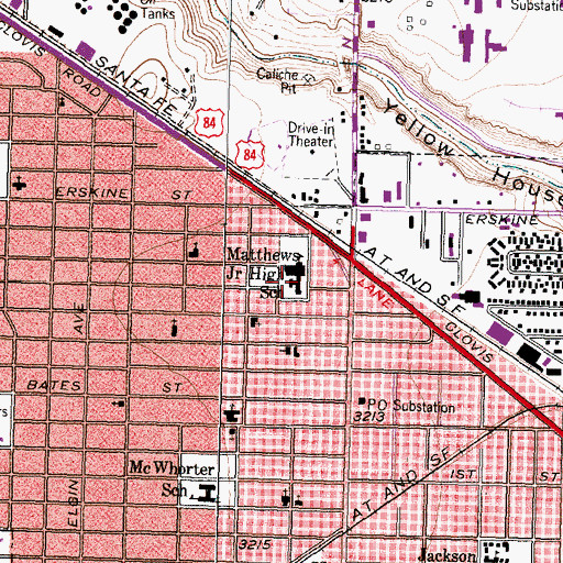 Topographic Map of Matthews Learning Center, TX