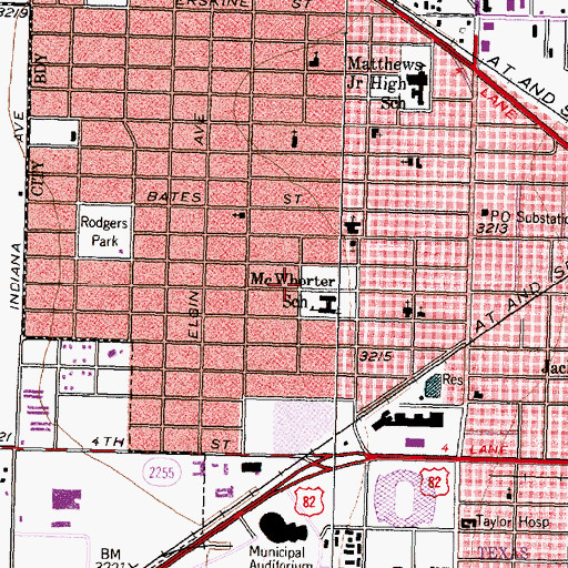 Topographic Map of McWhorter Elementary School, TX