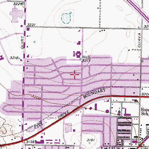 Topographic Map of Parkway Elementary School, TX