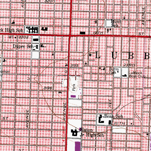 Topographic Map of Project Intercept School, TX