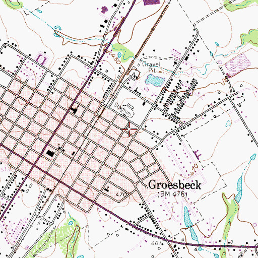 Topographic Map of Groesbeck Alternative Learning Center, TX