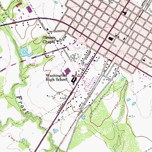 Topographic Map of H O Whitehurst Elementary School, TX