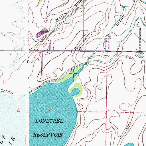 Topographic Map of Lone Tree Dam, CO