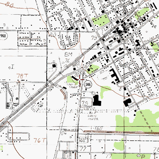 Topographic Map of Wilson Junior High School, TX