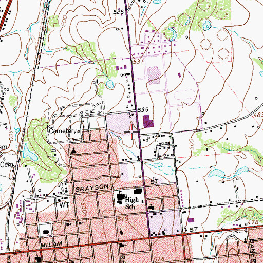 Topographic Map of A B McBay Elementary School, TX