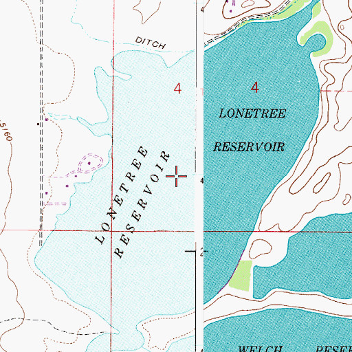 Topographic Map of Home Supply Reservoir, CO