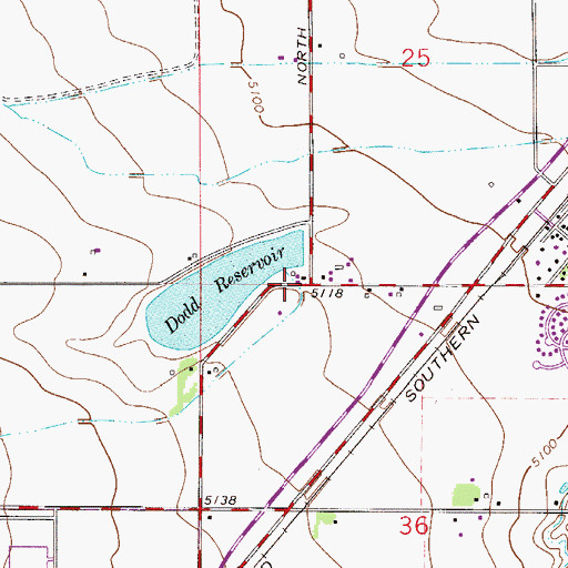 Topographic Map of Dodd Dam, CO