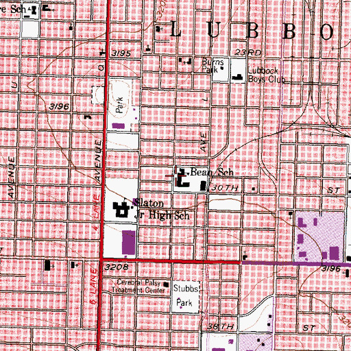 Topographic Map of Bean Elementary School, TX