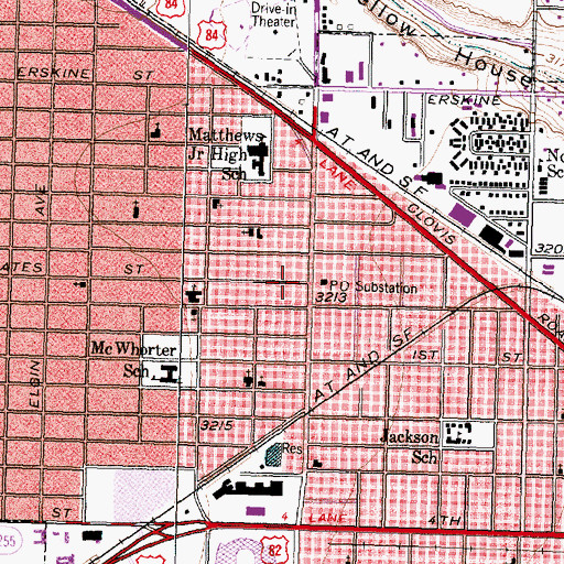 Topographic Map of Cavazos Junior High School, TX