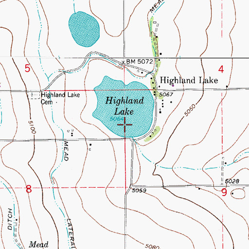 Topographic Map of Highland Dam, CO